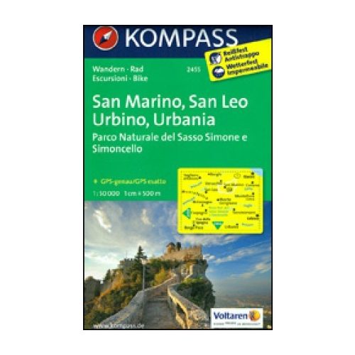 2455. San Marino - San Leo - Urbino - Urbania turistatérkép  Kompass 1:50 000   