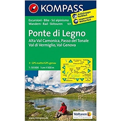 107. Ponte di Legno turista térkép Kompass 1:50 000 