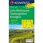   879. Lahr, Rheinauen, Taubergießen, Kinzigtal, 1:25 000 turista térkép Kompass 