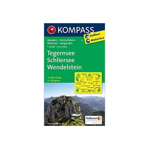 8. Tegernsee, Schliersee, Wendelstein turista térkép Kompass 