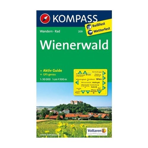 209. Wienerwald turista térkép Kompass 1:50 000 