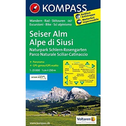 067. Seiser Alm/Alpe di Siusi, 1:25 000 turista térkép Kompass 