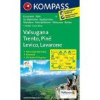   75. Valsugana, Trento, Lévico turista térkép Kompass 1:50 000 