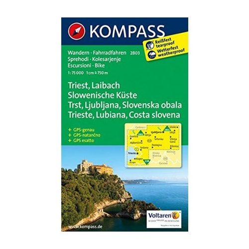2803. Triest, Laibach turista térkép Kompass 1:75 000 