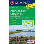   705. Amrum, Föhr, Langeneß im Nationalpark SchleswigHolsteinisches Wattenmeer mit Straßenkarte, 1:35 000 turista térkép Kompass 