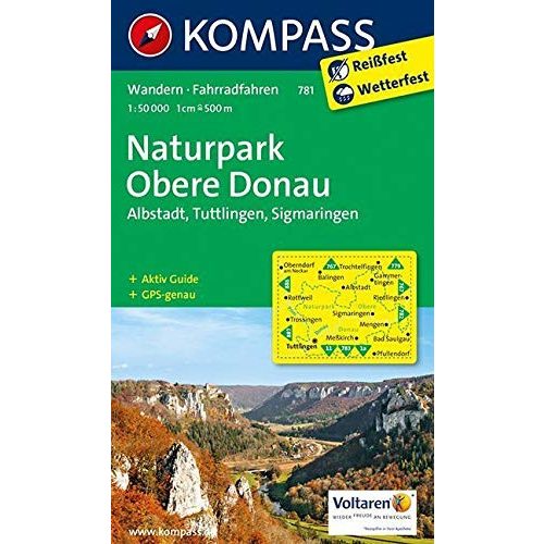 781. Naturpark Obere Donau, Albstadt, Tuttlingen, Sigmaringen turista térkép Kompass 