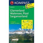   126. Glarnerland, Walensee, 1:40 000 turista térkép Kompass 