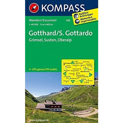 108. Gotthard turista térkép Kompass 1:50 000 