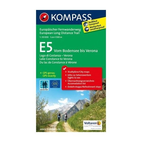 2558. E5 Bodensee bis Verona, D/E túrakalauz angol nyelven 