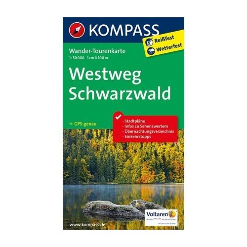 2505. Westweg Schwarzwald turista térkép wandertourenkarten 