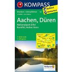   757. Aachen, Düren, Nationalpark Eifel, Rureifel, Hohes Venn turista térkép Kompass 