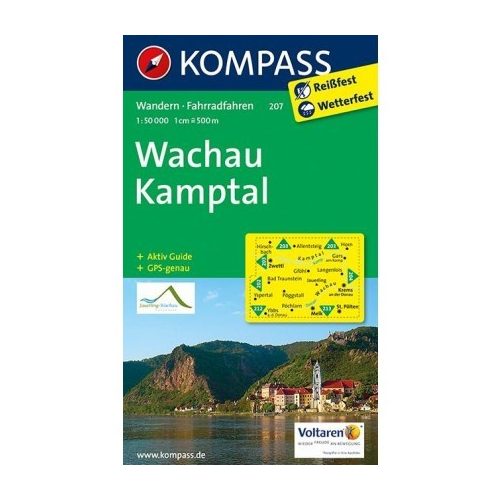 207. Wachau Kamptal turista térkép Kompass 1:50 000  