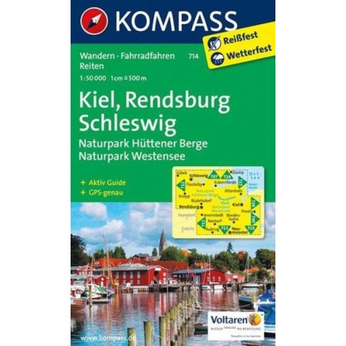 714. Kiel, Rendsburg, Eckernförde turista térkép Kompass 