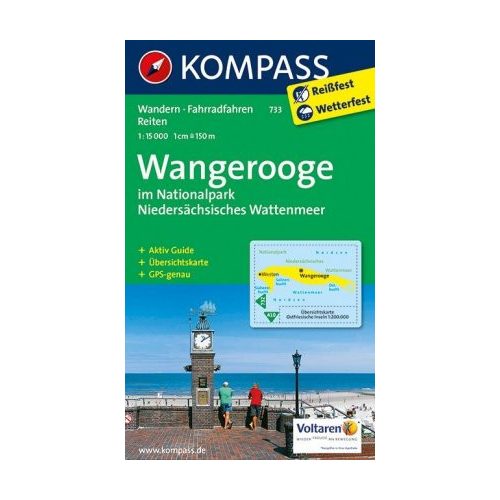 733. Wangerooge im Nationalpark Niedersächsisches Wattenmeer, 1:15 000 turista térkép Kompass 