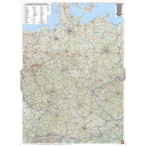 Németország falitérkép fémléces, úthálózatos műanyaghengerben, 1:700 000, (98 x 129 cm)  Freytag AK 0200 B