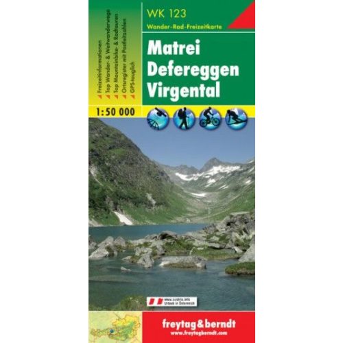 WK 123 Matrei, Defereggen, Virgental turistatérkép 1:50 000 Gróßglockner térkép