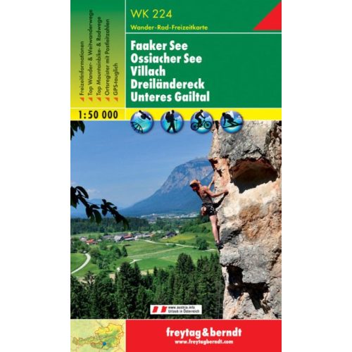 WK 224 Faaker See, Ossiacher See, Villach, Dreiländereck, Unteres Gailtal turistatérkép 1:50 000