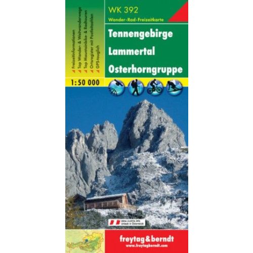 WK 392 Tennengebirge, Lammertal, Osterhorngruppe turistatérkép 1:50 000