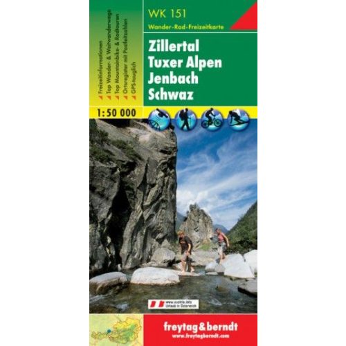 WK 151 Zillertal, Tuxer Alpen, Jenbach, Schwaz turistatérkép 1:50 000