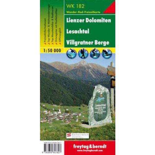 WK 182 Lienzer Dolomiten, Lesachtal, Villgratner Berge turistatérkép 1:50 000
