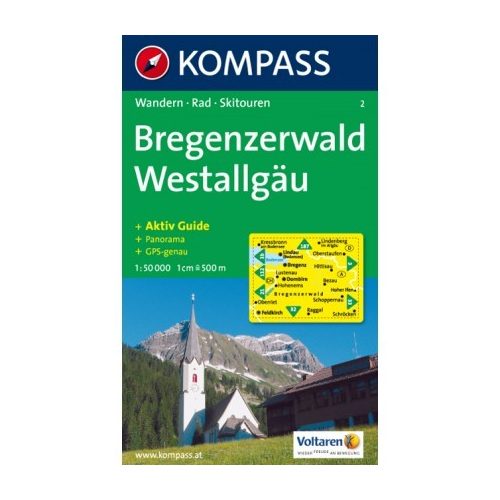 2. Bregenzerwald, Westallgäu turista térkép Kompass 