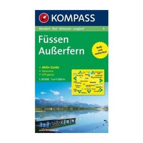 4. Füssen Ausefern turista térkép Kompass 1:50 000 