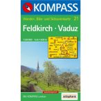 21. Feldkirch-Vaduz turista térkép Kompass 1:50 000 