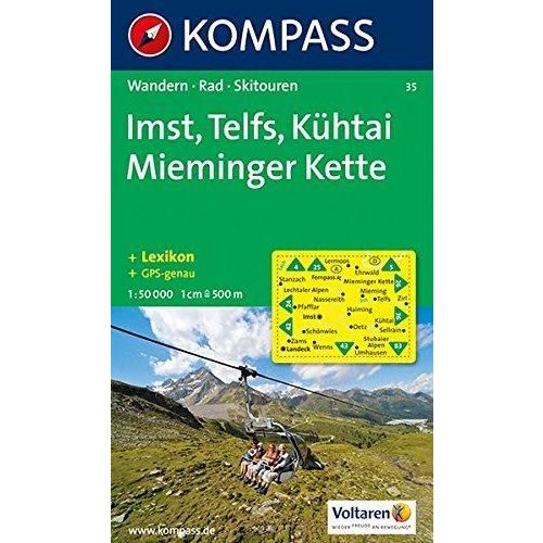 35. Imst, Telfs, Kühtai, Mieminger Kette turista térkép Kompass 