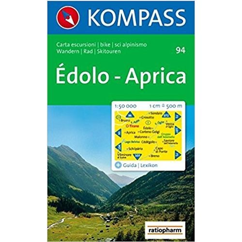 94. Édolo turista térkép Kompass Édolo, Aprica térkép D/I