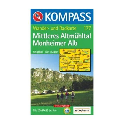 177. Altmühltal, Mittleres, Monheimer Alb turista térkép Kompass 