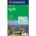   701. Insel Sylt mit Ortsplänen, 1:40 000/1:17 500 turista térkép Kompass 