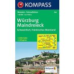   166. Würzburg, Maindreieck, Schweinfurt, Fränkisches Weinland turista térkép Kompass 