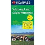   334. Salzburg Land, Salzkammergut, Panorama mit Straßenkarte, 1:125 000 panoráma térkép 