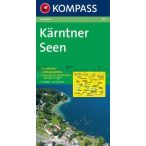   337. Kärntner Seen, Panorama mit Straßenkarte, 1:125 000 panoráma térkép 