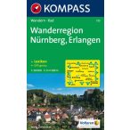   170. Wanderregion Nürnberg, Erlangen turista térkép Kompass 
