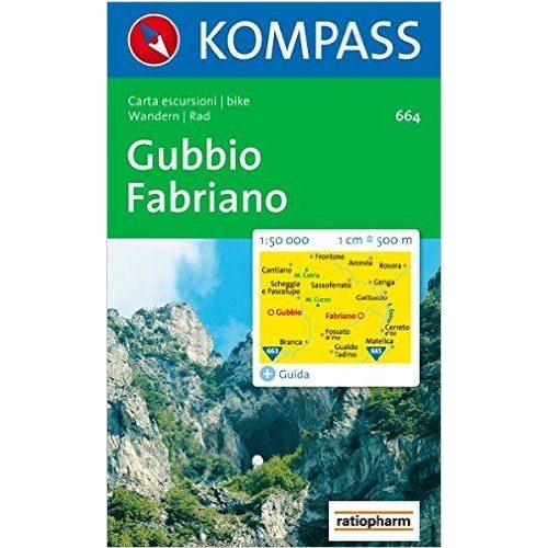 664. Gubbio Fabriano turista térkép Kompass 1:50 000 