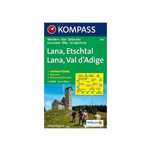 054. Lana Etschtal Val d Adige turista térkép Kompass 1:25 000 