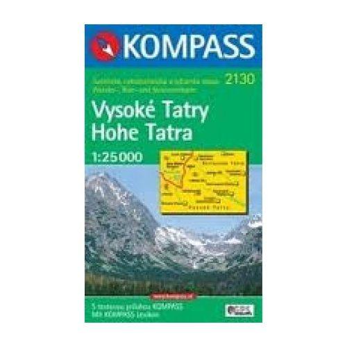 2130. Magas-Tátra térkép Hohe Tatra/Vysoké Tatry, 1:25 000, D/SK turista térkép Kompass 