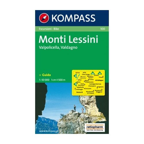 100. Monti Lessini turista térkép Kompass 1:50 000 