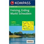   183. Freising, Erding, Markt Schwaben turista térkép Kompass 