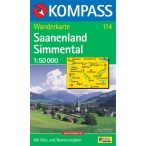 114. Saanenland Simmental turista térkép Kompass 1:50 000 