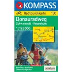 150. Donauradweg kerékpáros térkép Kompass 1:125 000 