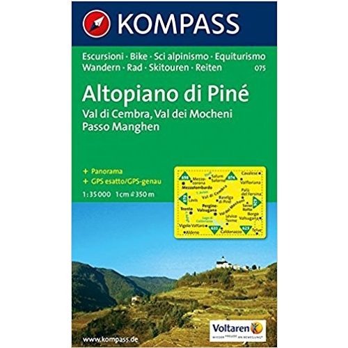 075. Altopiano di Piné turista térkép Kompass 1:35 000 