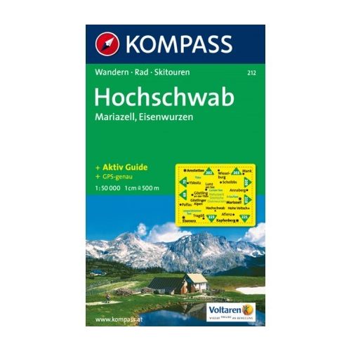 212. Hoschschwab turista térkép Kompass 1:150 000 Hochkar térkép