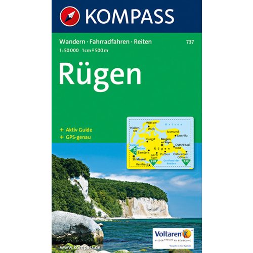 737. Insel Rügen turista térkép Kompass 