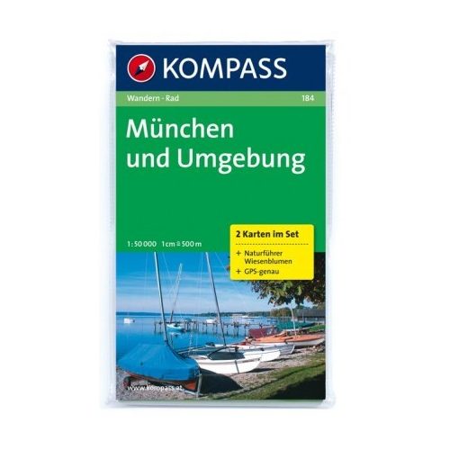 184. München und Umgebung, 2teiliges Set mit Naturführer turista térkép Kompass 