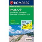   735. Rostock, Warnemünde, Bad Doberan turista térkép Kompass 