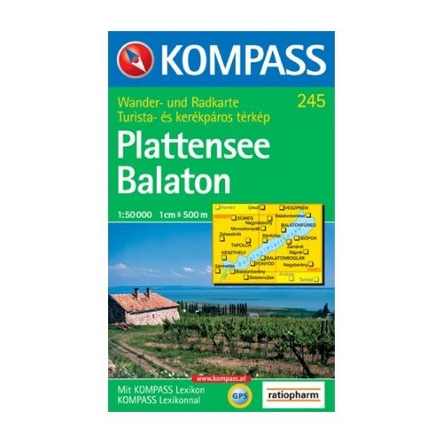 245. Plattensee/Balaton, D/H turista térkép Kompass 