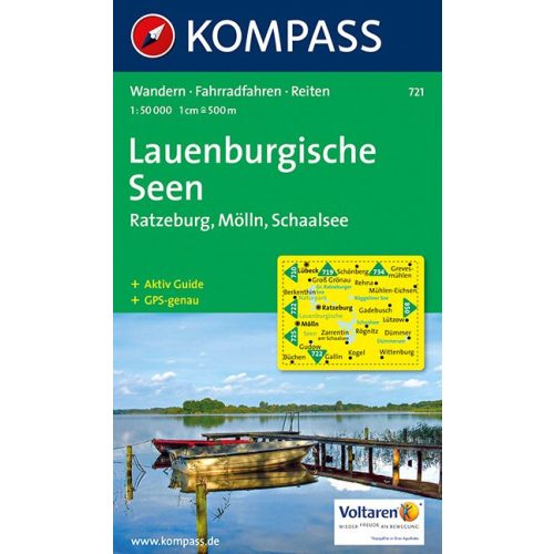 721. Lauenburgische Seen turista térkép Kompass 