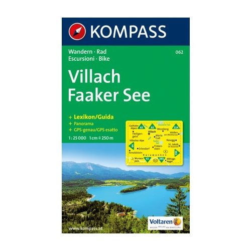 062. Villach Faaker See turista térkép Kompass 1:25 000 